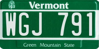 VT license plate WGJ791