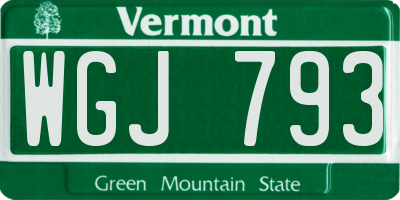 VT license plate WGJ793