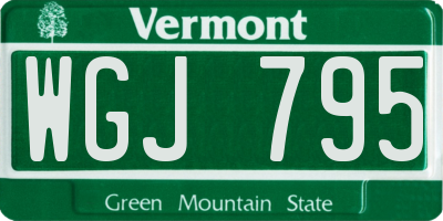 VT license plate WGJ795