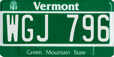 VT license plate WGJ796