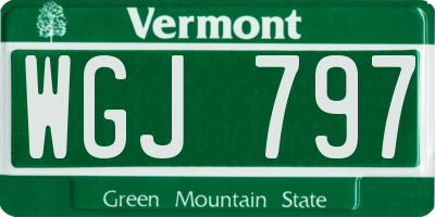 VT license plate WGJ797