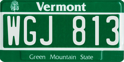 VT license plate WGJ813