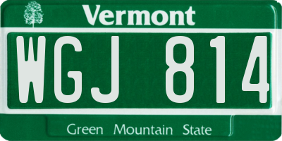 VT license plate WGJ814
