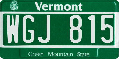VT license plate WGJ815