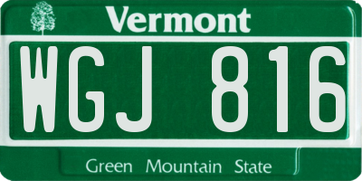 VT license plate WGJ816