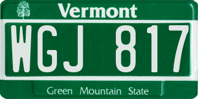 VT license plate WGJ817