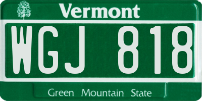 VT license plate WGJ818