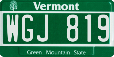 VT license plate WGJ819