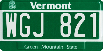 VT license plate WGJ821
