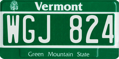 VT license plate WGJ824