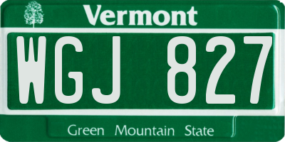 VT license plate WGJ827
