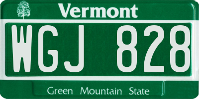VT license plate WGJ828