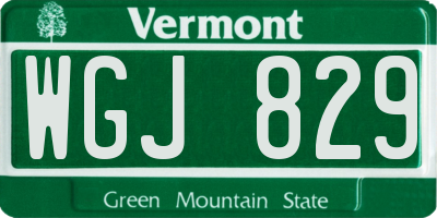 VT license plate WGJ829