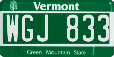 VT license plate WGJ833