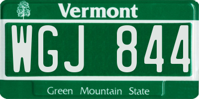 VT license plate WGJ844