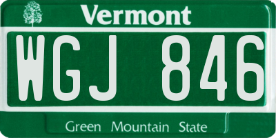 VT license plate WGJ846