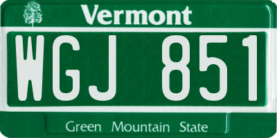 VT license plate WGJ851