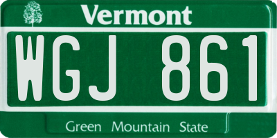 VT license plate WGJ861
