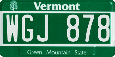 VT license plate WGJ878