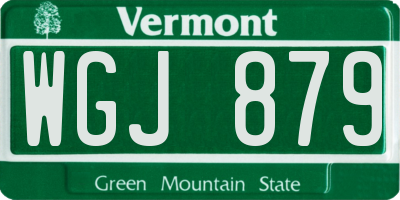 VT license plate WGJ879