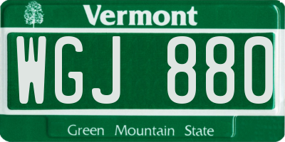 VT license plate WGJ880