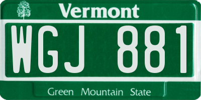VT license plate WGJ881
