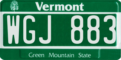 VT license plate WGJ883