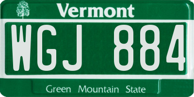 VT license plate WGJ884