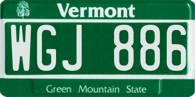 VT license plate WGJ886