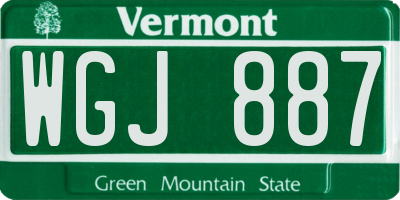 VT license plate WGJ887