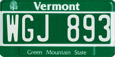 VT license plate WGJ893