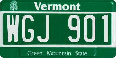 VT license plate WGJ901