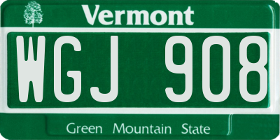 VT license plate WGJ908