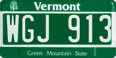 VT license plate WGJ913