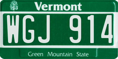 VT license plate WGJ914