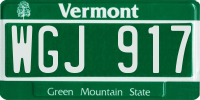 VT license plate WGJ917