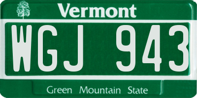 VT license plate WGJ943
