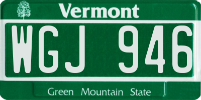 VT license plate WGJ946