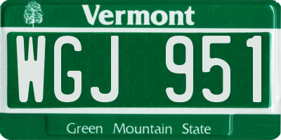 VT license plate WGJ951