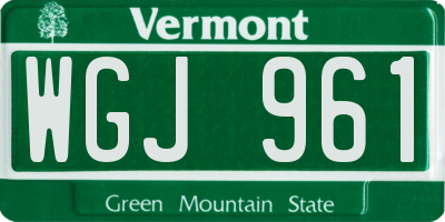 VT license plate WGJ961