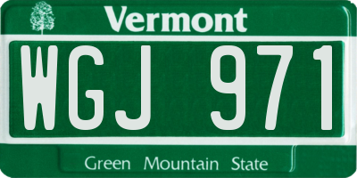 VT license plate WGJ971