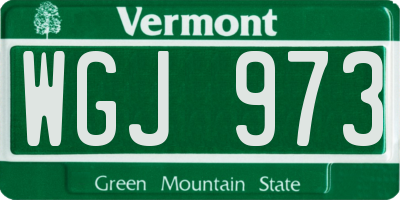 VT license plate WGJ973