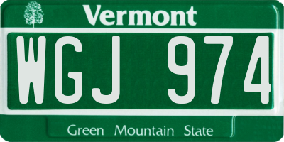 VT license plate WGJ974