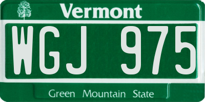 VT license plate WGJ975