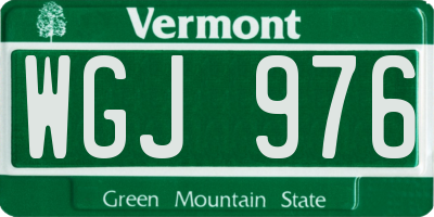 VT license plate WGJ976
