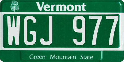 VT license plate WGJ977