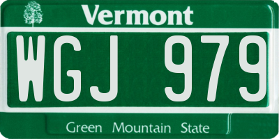 VT license plate WGJ979