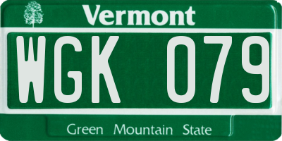 VT license plate WGK079