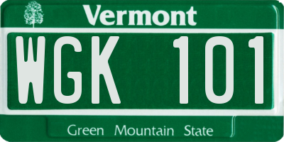VT license plate WGK101