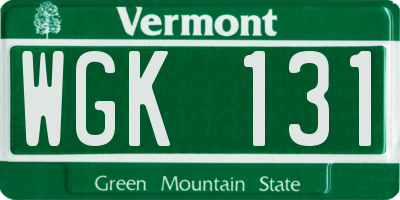 VT license plate WGK131